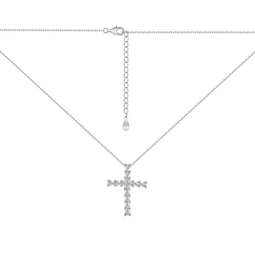 An image of a silver Amira cross necklace