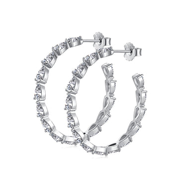 An image of crystal hoop earrings