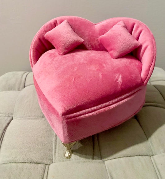 Heart Shaped Velvet Jewelry Box