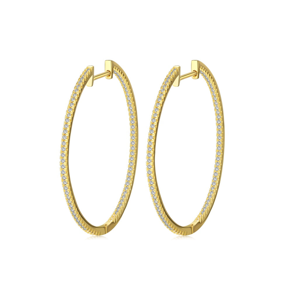 An image displaying a front view of mia hoop earrings